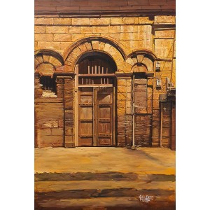 Gul-e-Farwa, Near Paint Market, Bohra Peer, Karachi, 36 x 24 Inch, Oil on Canvas, Realistic Painting, AC-GULFR-003